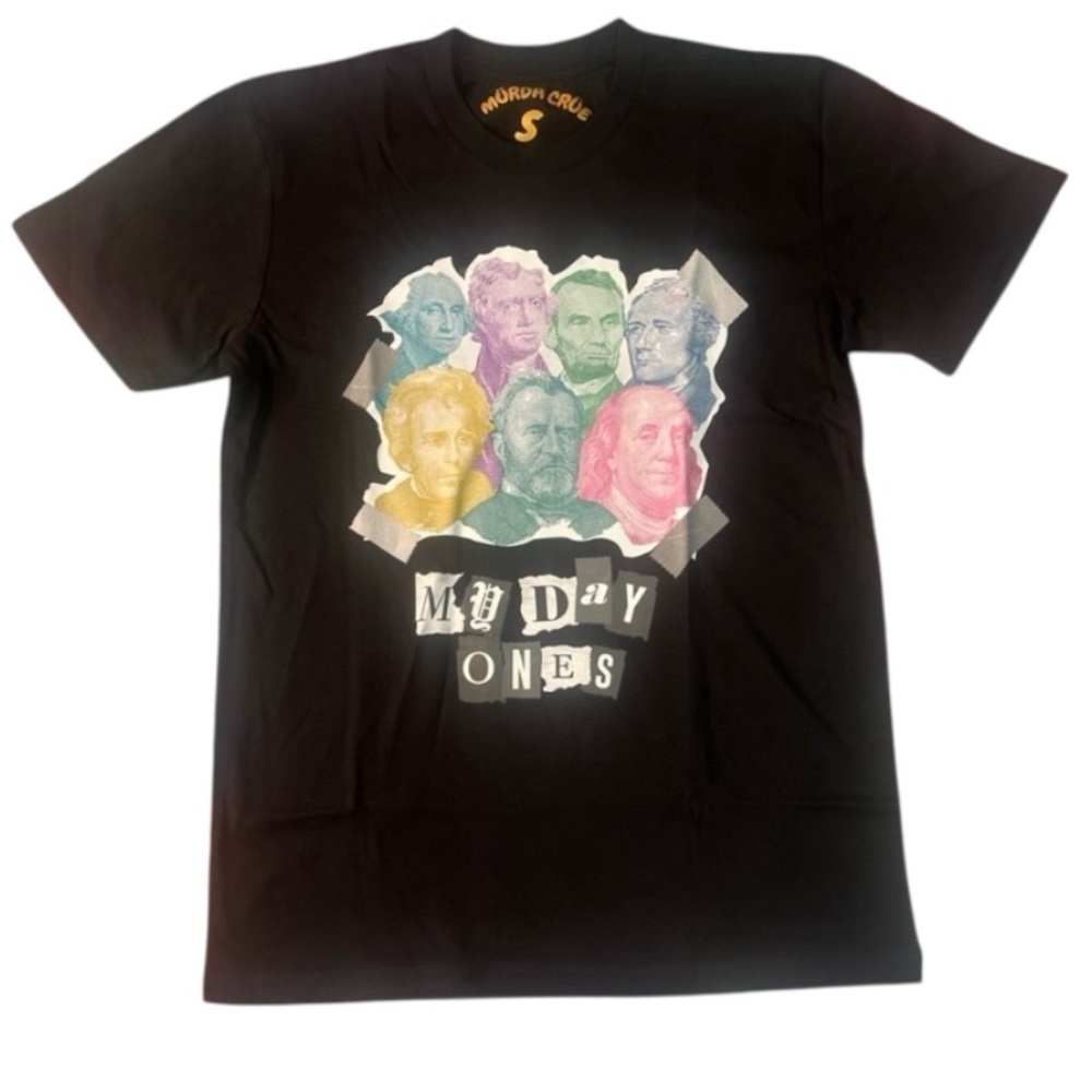 Sz Various money faces tee black
